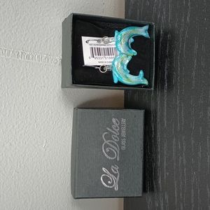 2 for $20 NWT LA DOLCE GLASS DOLPHIN EARRINGS